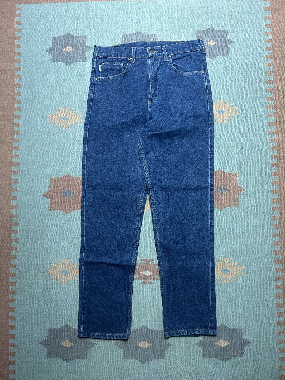 Vintage Vtg Carhartt jeans loose relaxed B17 DST dark skater 33x33 Size US 33 - 1 Thumbnail