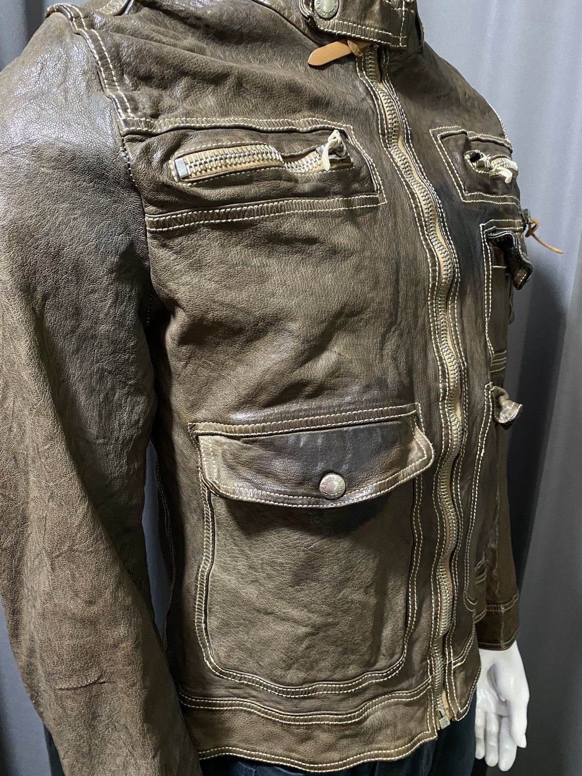 2000s - Archive -Dolce & Gabbana- Multipocket Leather Jacket