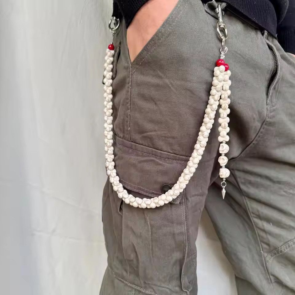 Jewelry Kagawa x Katou Punk White Bone Skull Wallet Chain Multi-Way Size ONE SIZE - 1 Thumbnail
