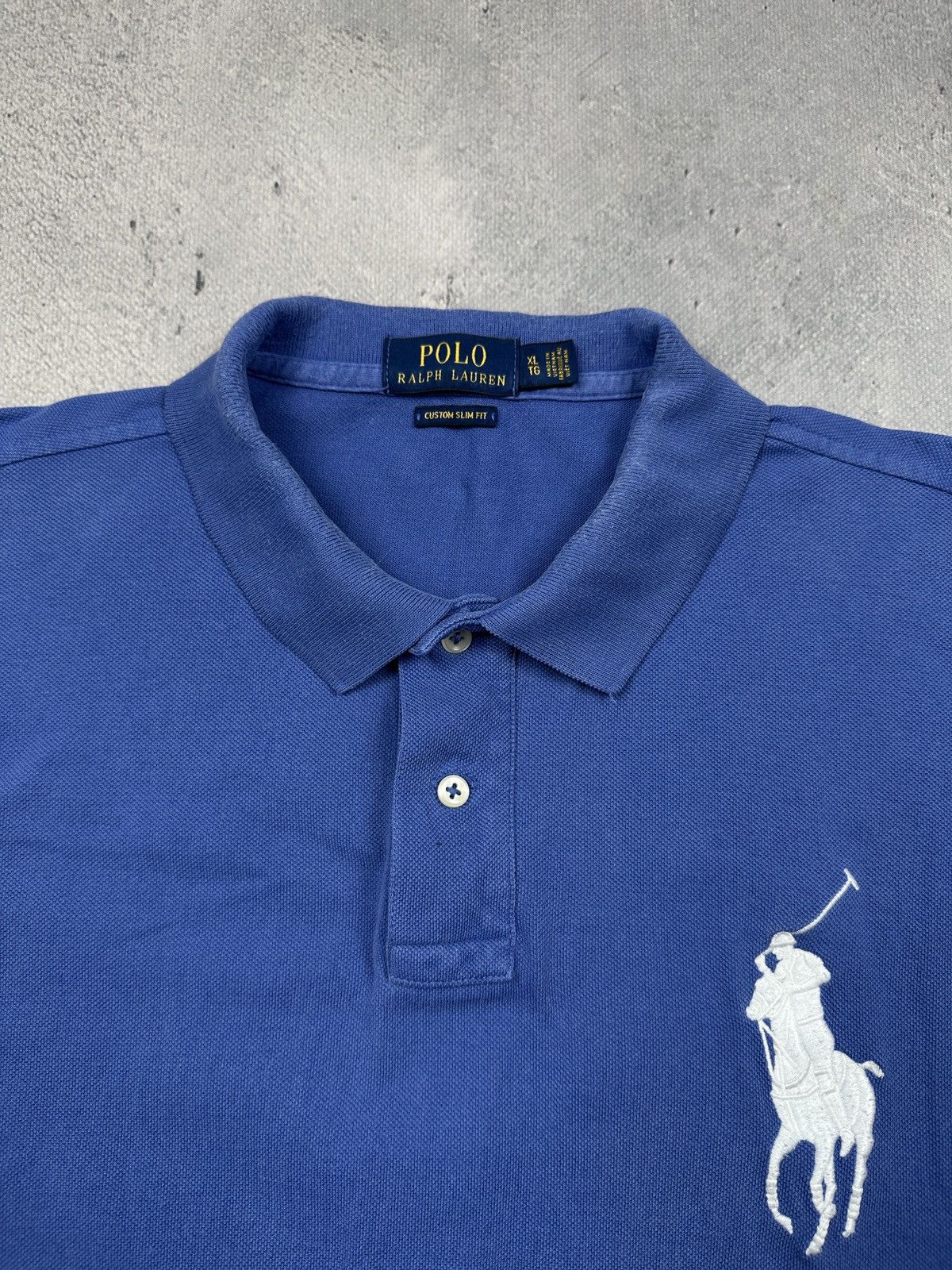Polo Ralph Lauren Polo Ralph Lauren Royal Blue Big Pony Custom Slim Fit Polo Size US XL / EU 56 / 4 - 10 Thumbnail