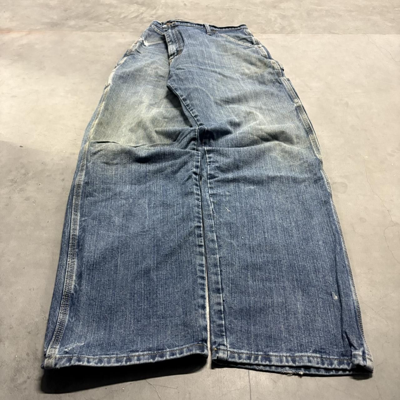 Japanese Brand × Vintage Crazy Vintage Y2K/2000s Super Baggy Carpenter Workwear Style Denim Jeans! Size US 40 / EU 56 - 3 Thumbnail