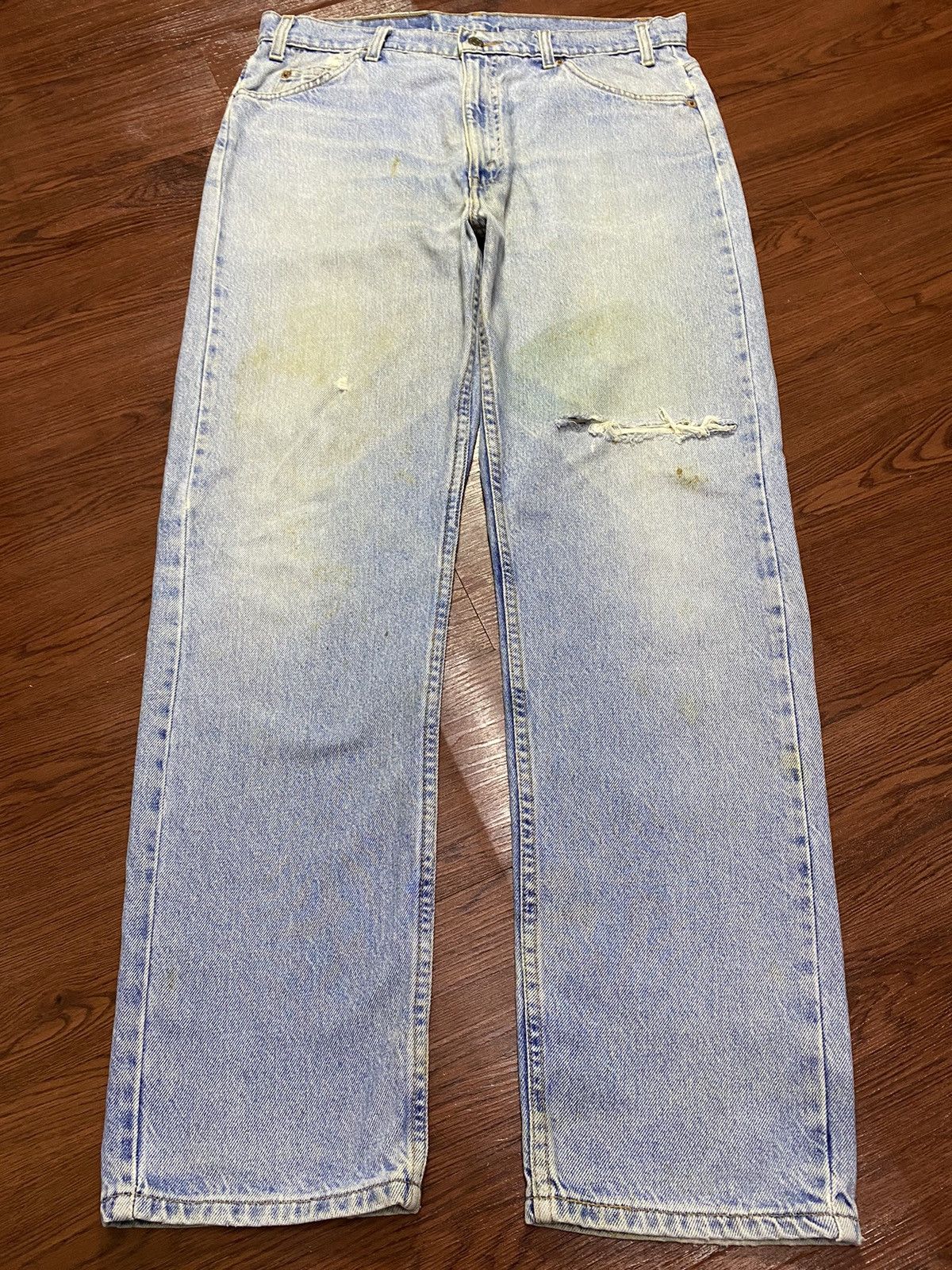 Levi's Vintage Levis505 80’s Orange Tab Grunge Distressed Jeans Size US 35 - 1 Thumbnail