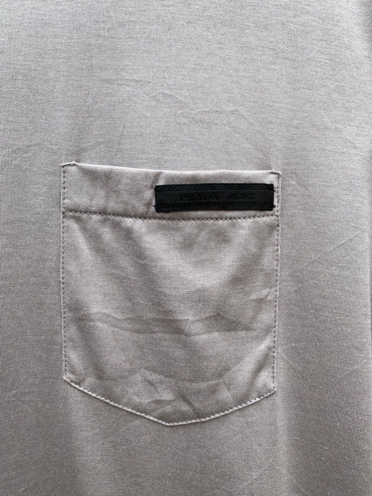 Prada Silver Black Tab Pocket Tee Size US L / EU 52-54 / 3 - 5 Thumbnail