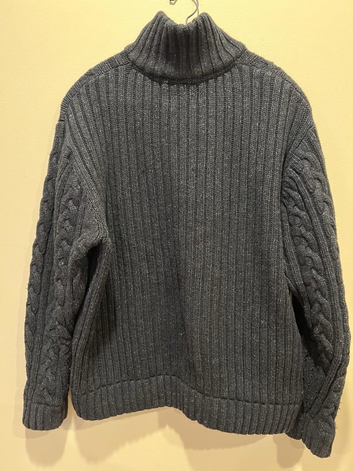 Harlem Globetrotters Globe Trotter Mens Cable Knit Quarter Zip Wool Sweater Dark Size US XL / EU 56 / 4 - 3 Thumbnail