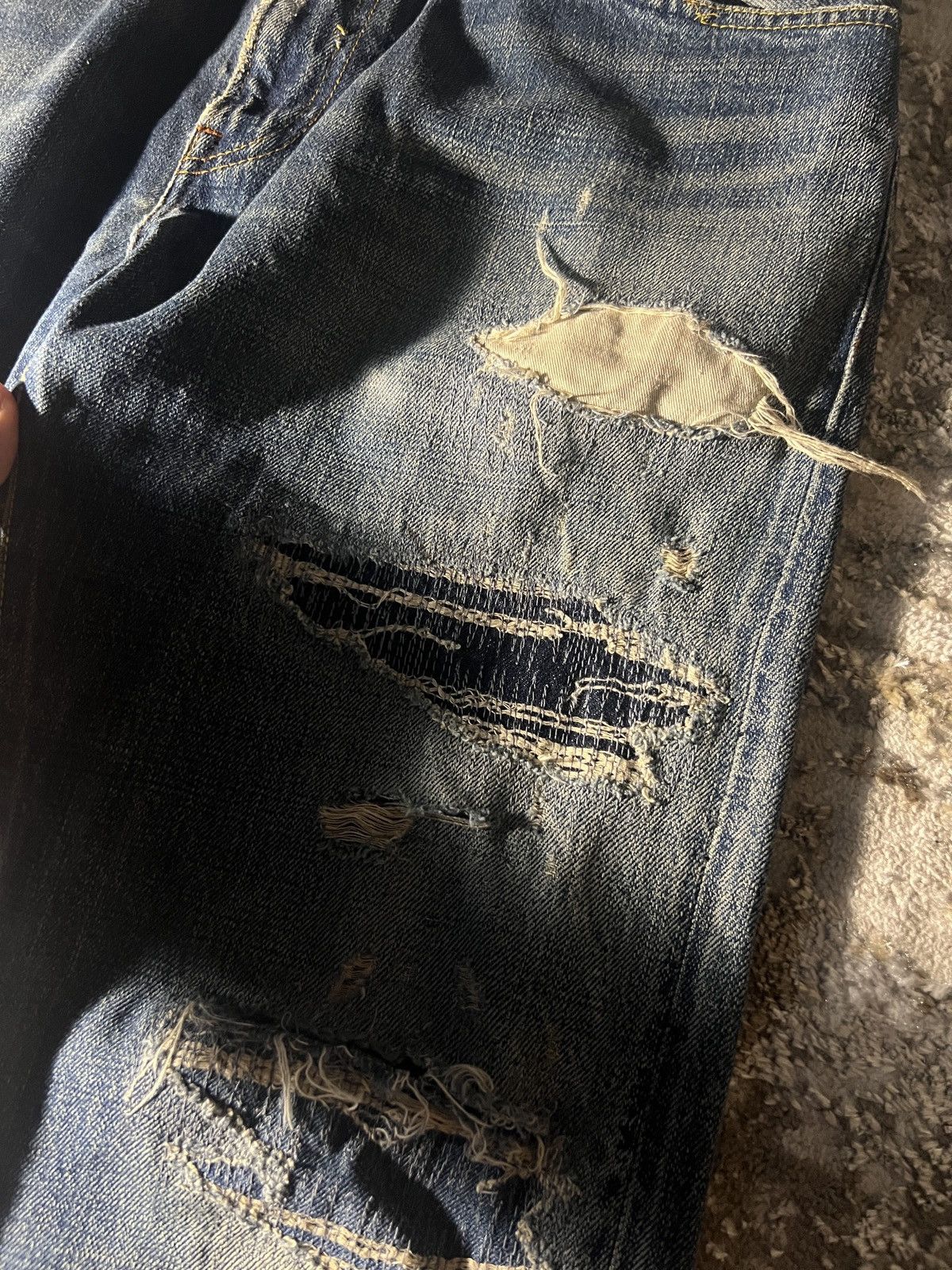 Undercover Undercover AW12 Psychocolor Boro Crash Denim Size US 32 / EU 48 - 8 Thumbnail