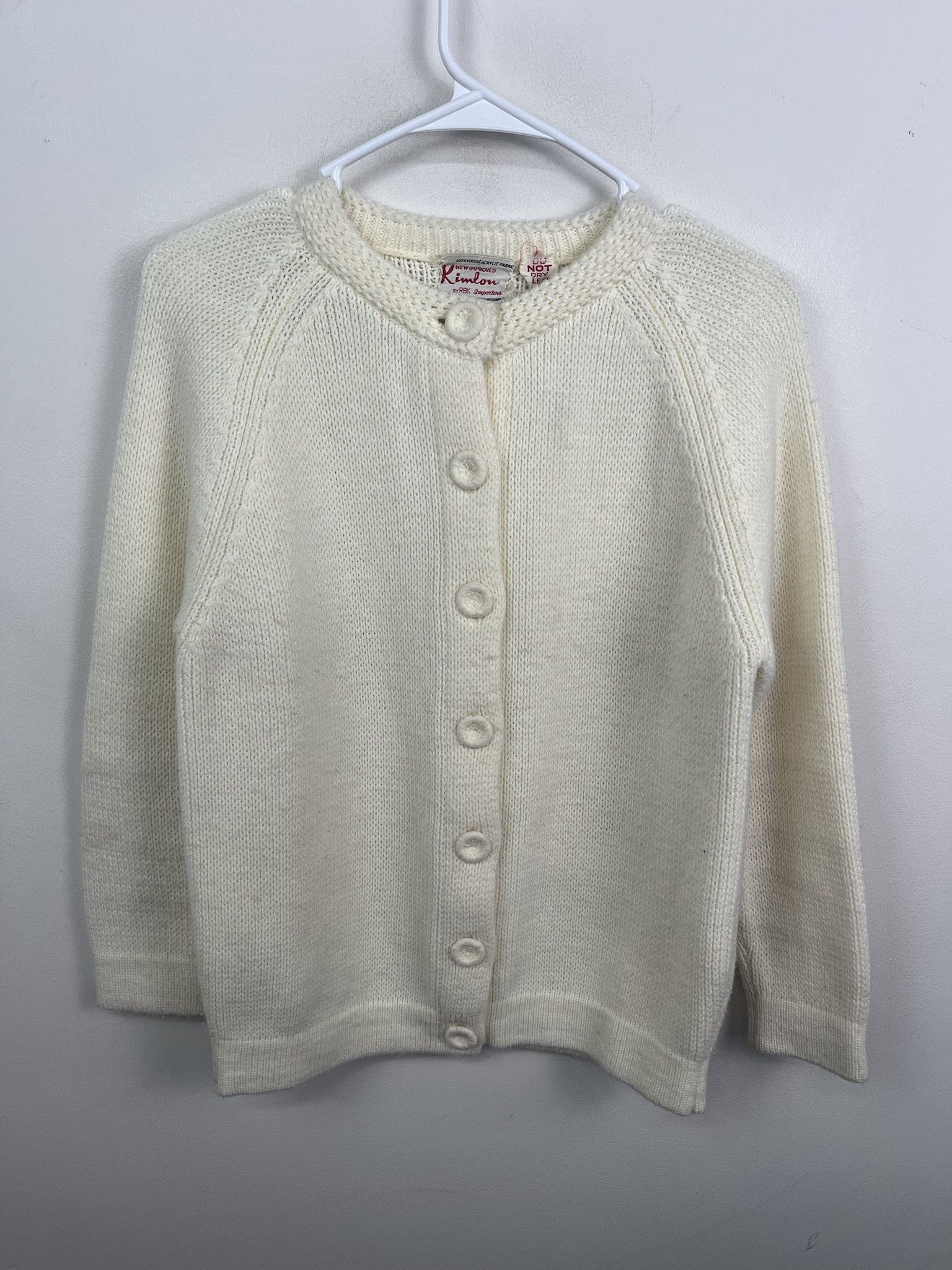 Other Vintage Knit Sweater 1980s Orlon Acrylic White Knit Cardigan Size M Size US M / EU 48-50 / 2 - 1 Thumbnail