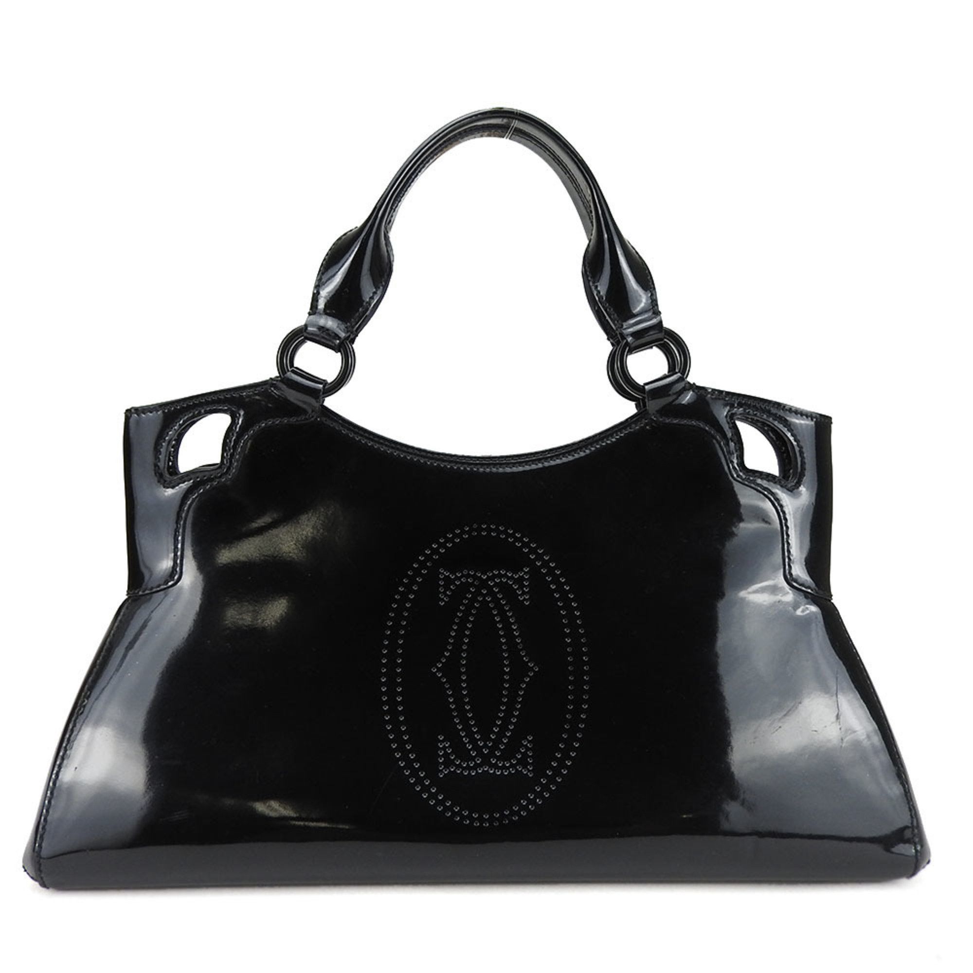 image of Cartier Handbag Marcello L1000933 Must Enamel Black Punching Ladies Cartier, Women's