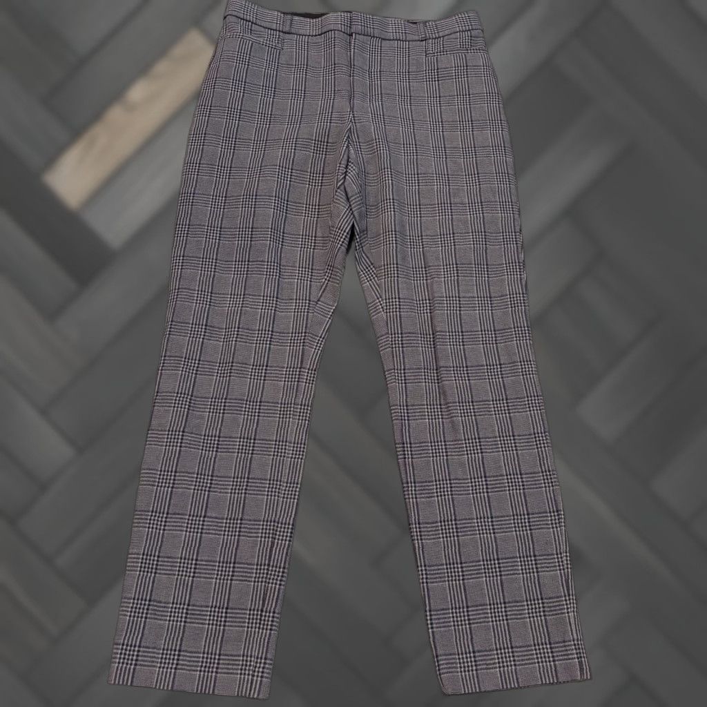 Banana Republic VINTAGE? No. Banana Republic Pants Womens 8 Sloan Gray Plaid Stretch Career Office Size 30" / US 8 / IT 44 - 1 Thumbnail