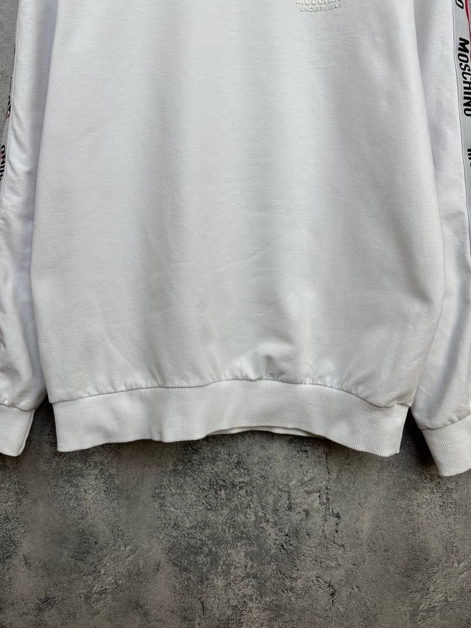Moschino Moschino Crew Neck Sweatshirt White Logo Tape Stripe Sleeves Size US M / EU 48-50 / 2 - 7 Thumbnail