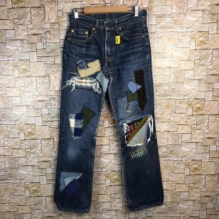 Levi's DL 553 Levis patchwork Distressed ripped Denim jeans #A135 Size US 28 / EU 44 - 1 Thumbnail