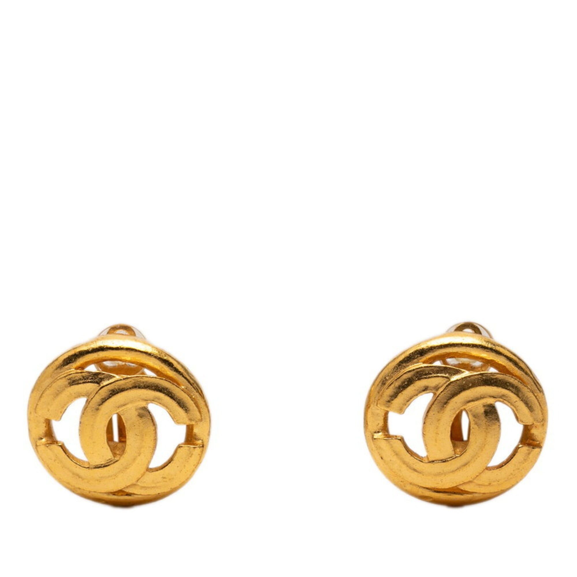 Chanel Chanel Coco Mark Vintage Round Earrings, 98P Stamp, Gold Plated, Women's CHANEL Size ONE SIZE - 1 Thumbnail