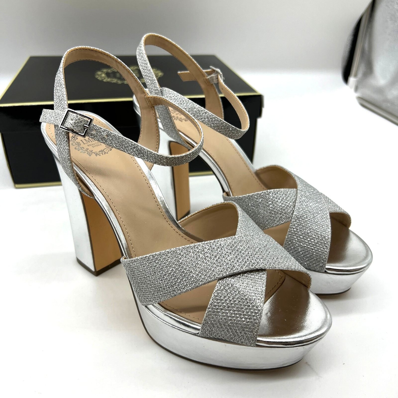 Other I. Miller Womens Samien Heeled Sandals Silver Size US 9 / IT 39 - 1 Thumbnail