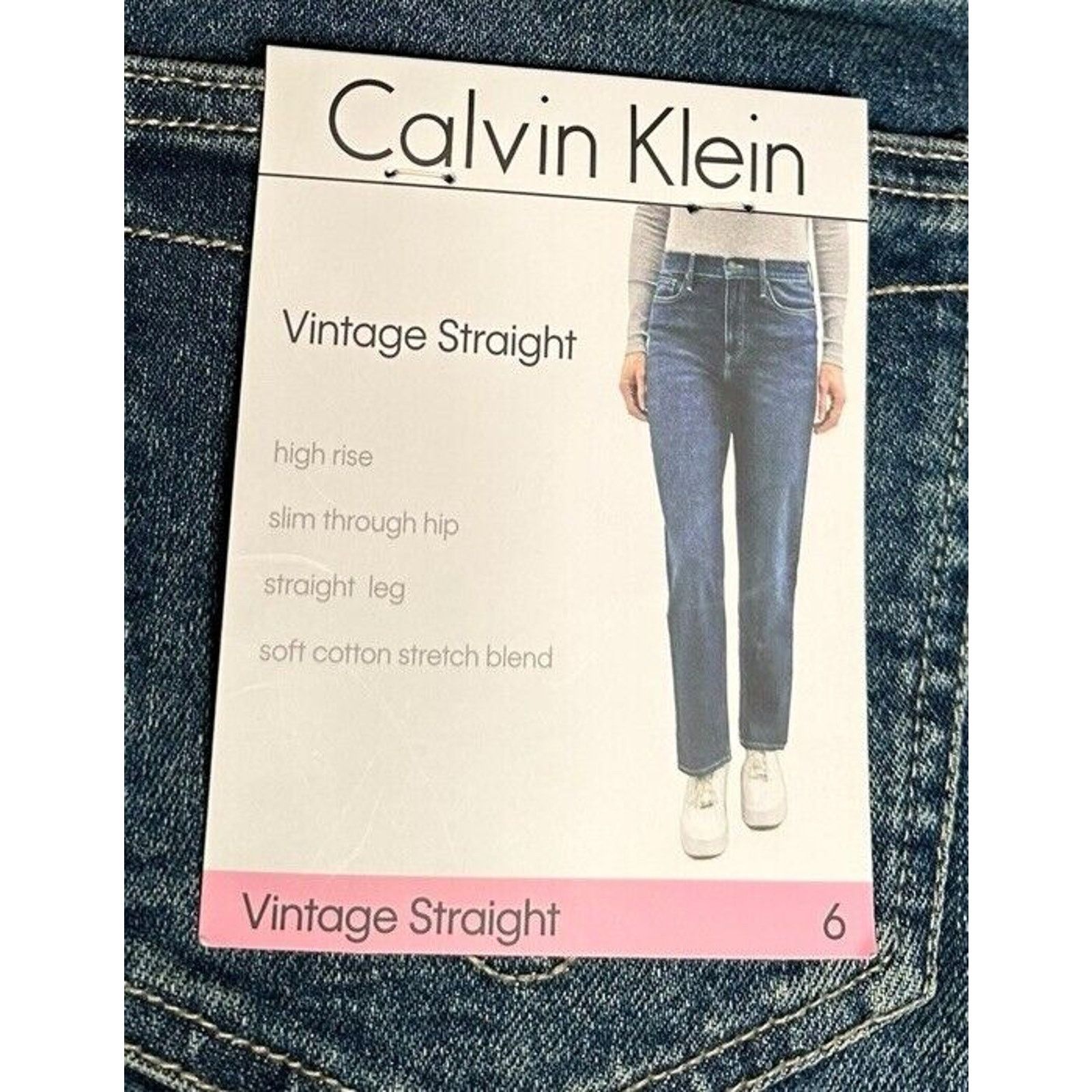 Calvin Klein Calvin Klein Womens 6 Vintage Straight High Rise Jeans Size 28" / US 6 / IT 42 - 6 Thumbnail