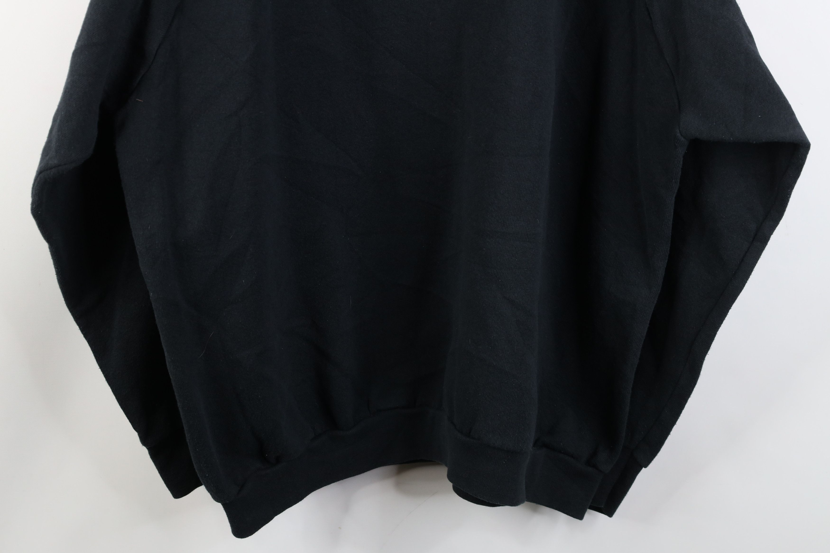 Vintage Vintage 90s Streetwear Blank Crewneck Sweatshirt Black Size US XL / EU 56 / 4 - 11 Thumbnail