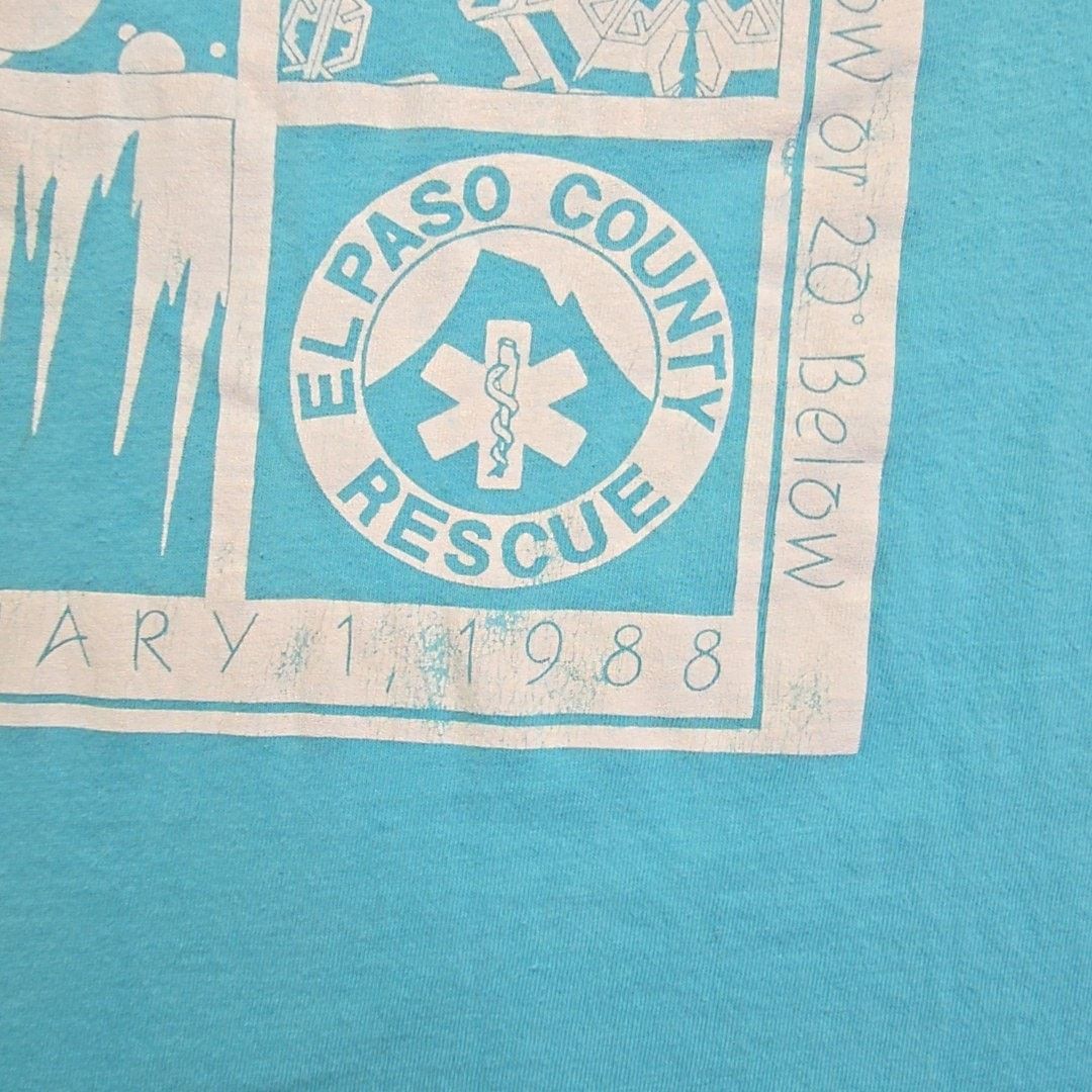 Vintage Vintage Rescue Run Shirt Blue M El Paso County Tee 80s Size US M / EU 48-50 / 2 - 3 Thumbnail