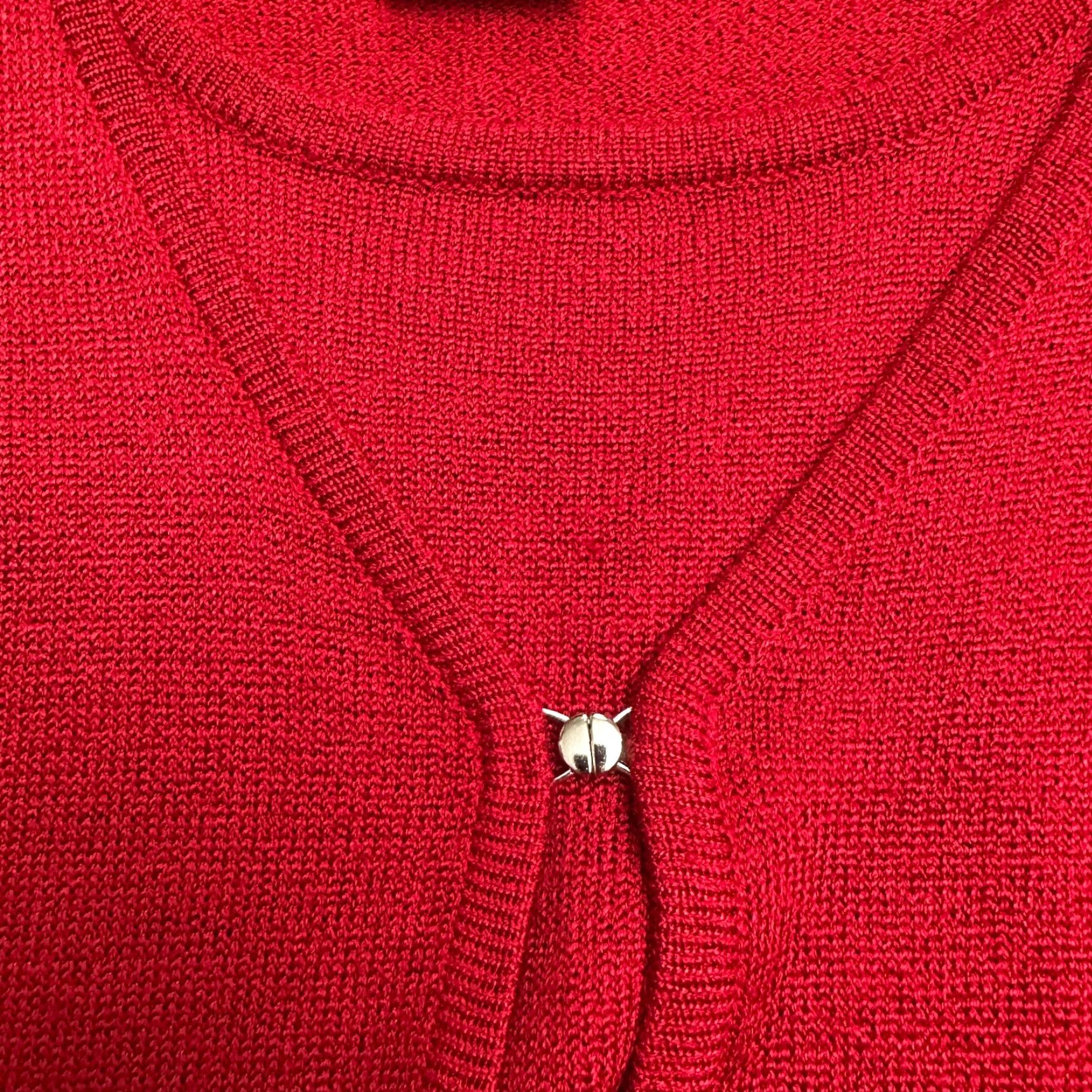Vintage Sag Harbor Red Short Sleeve Sweater Blouse Womens L Cardigan Knit Casual Work Size L / US 10 / IT 46 - 3 Thumbnail