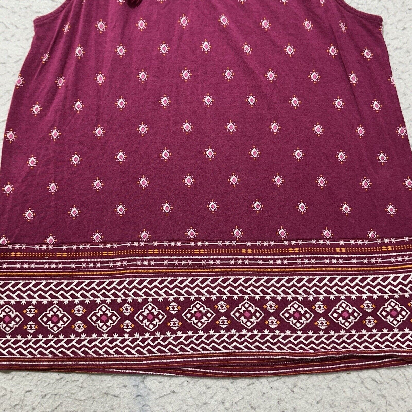 Old Navy Old Navy XS Babydoll Tank Top Berry Purple Boho Print Size XS / US 0-2 / IT 36-38 - 12 Thumbnail