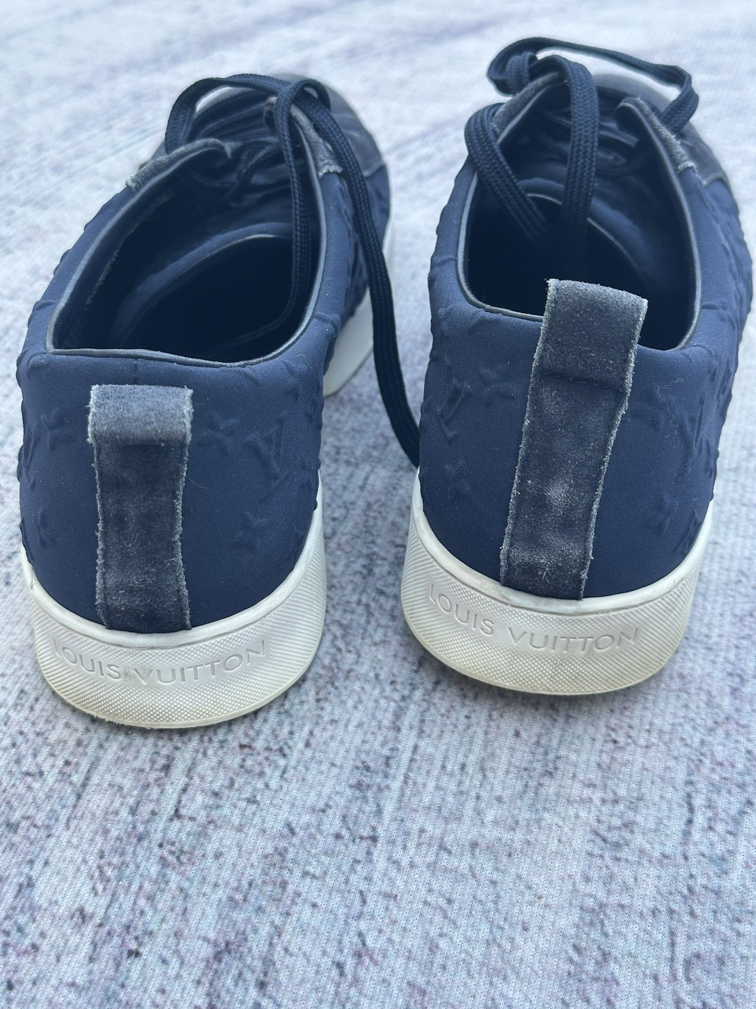 Louis Vuitton Louis Vuitton Sneakers Navy Suede LV Monogram Logo Shoes Size US 9 / IT 39 - 6 Thumbnail