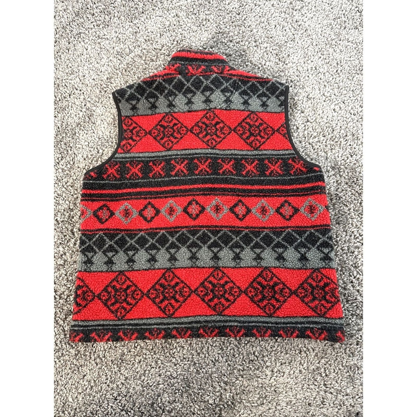 Vintage VINTAGE Deep Pile Fleece Vest Womens L Red Zip 90s Blues Aztec North West Blues Full Zip Polyester 90s Womens L Size L / US 10 / IT 46 - 5 Thumbnail