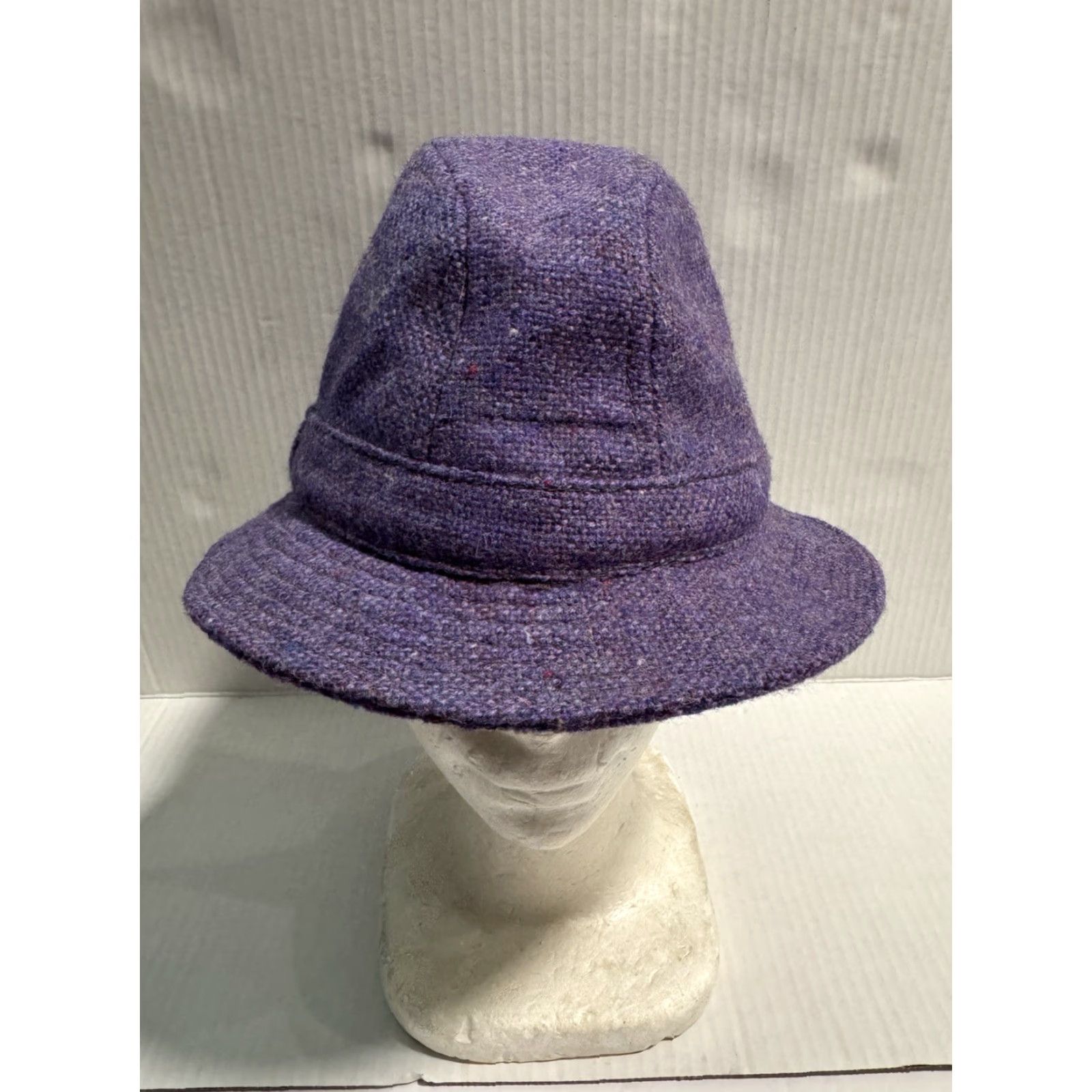 Vintage VINTAGE Bunratty Irish Tweed Walking Hat S Purple Wool Bucket Hat Men - 100% Wool, Tweed, Lined, Made Ireland, Classic, Fall Winter Spring, Casual Size ONE SIZE - 2 Thumbnail