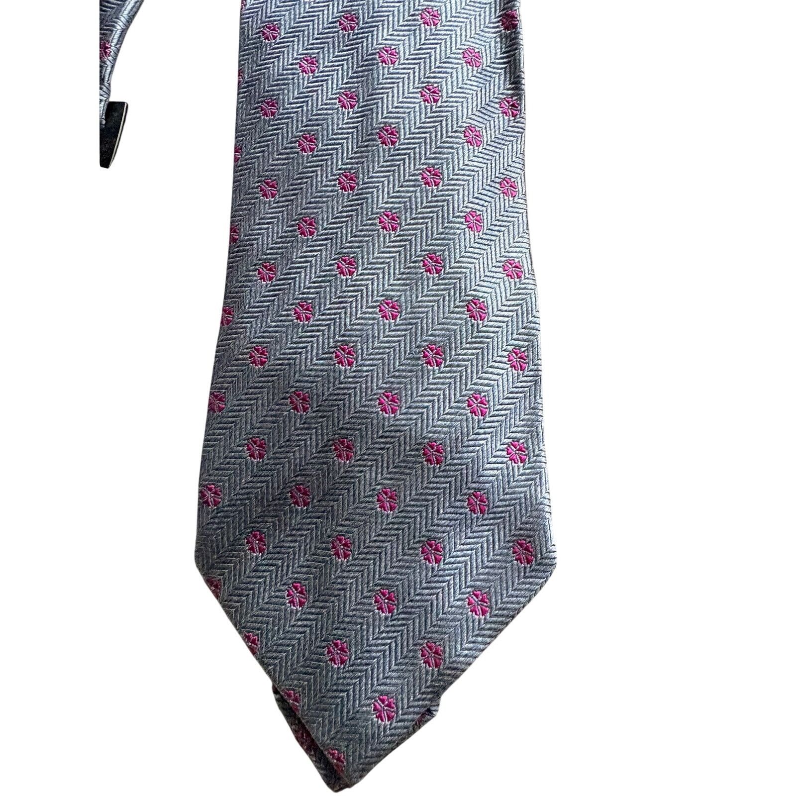 Ermenegildo Zegna Ermenegildo Zegna 100% Silk Tie Blue Pink Herringbone Size ONE SIZE - 1 Thumbnail