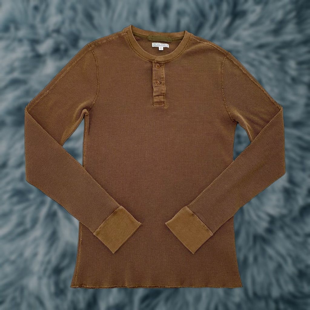 VINTAGE Wallace Barnes Thermal Henley Shirt Adult Large Tall