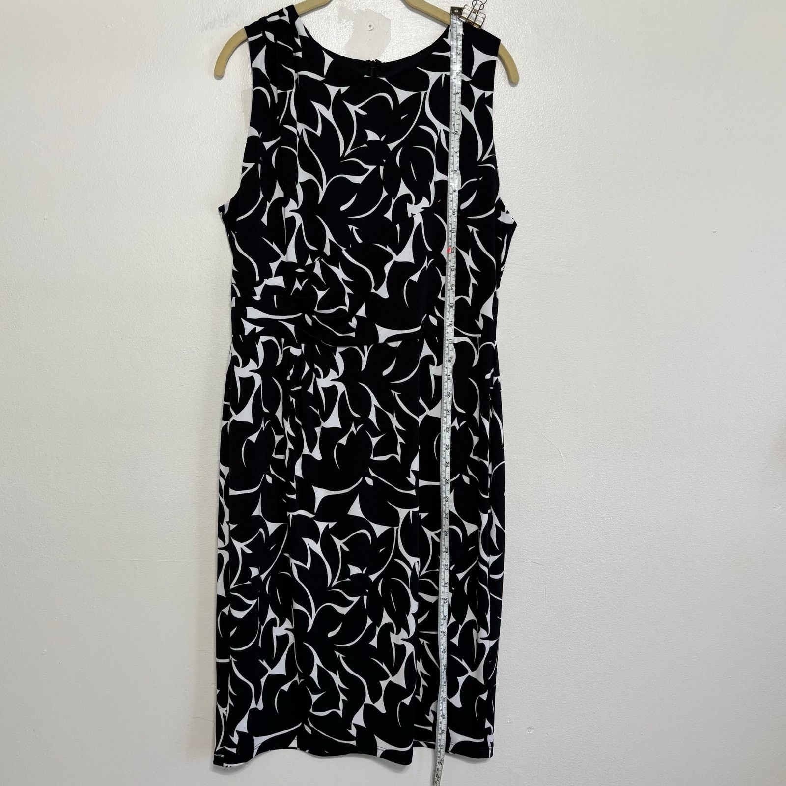 Other MSK Black White Abstract Print Sleeveless Sheath Dress 14 Size XL / US 12-14 / IT 48-50 - 3 Thumbnail