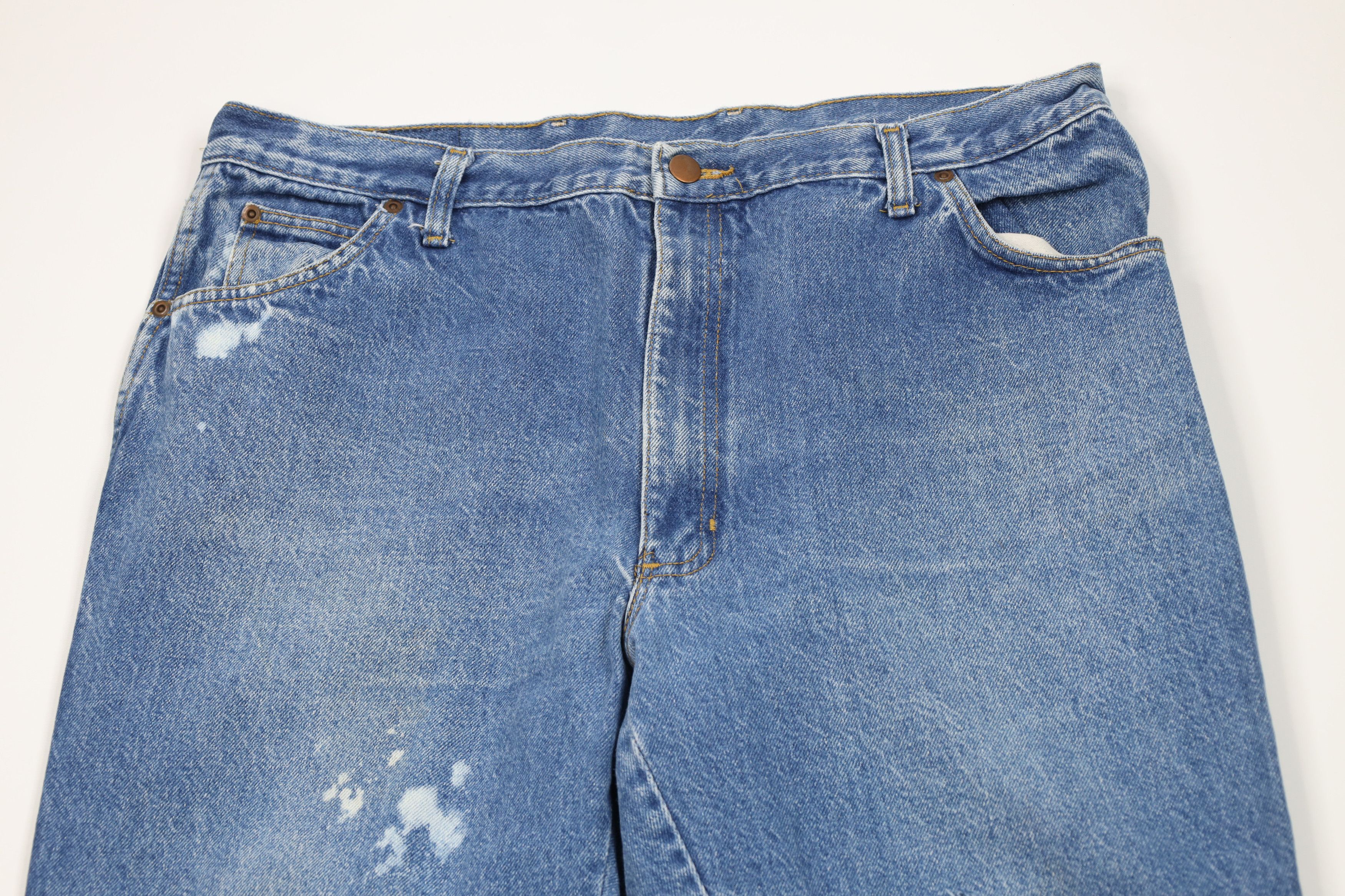 Vintage Vintage 70s 80s Streetwear Wide Leg Denim Jeans Blue USA Size US 38 / EU 54 - 2 Thumbnail