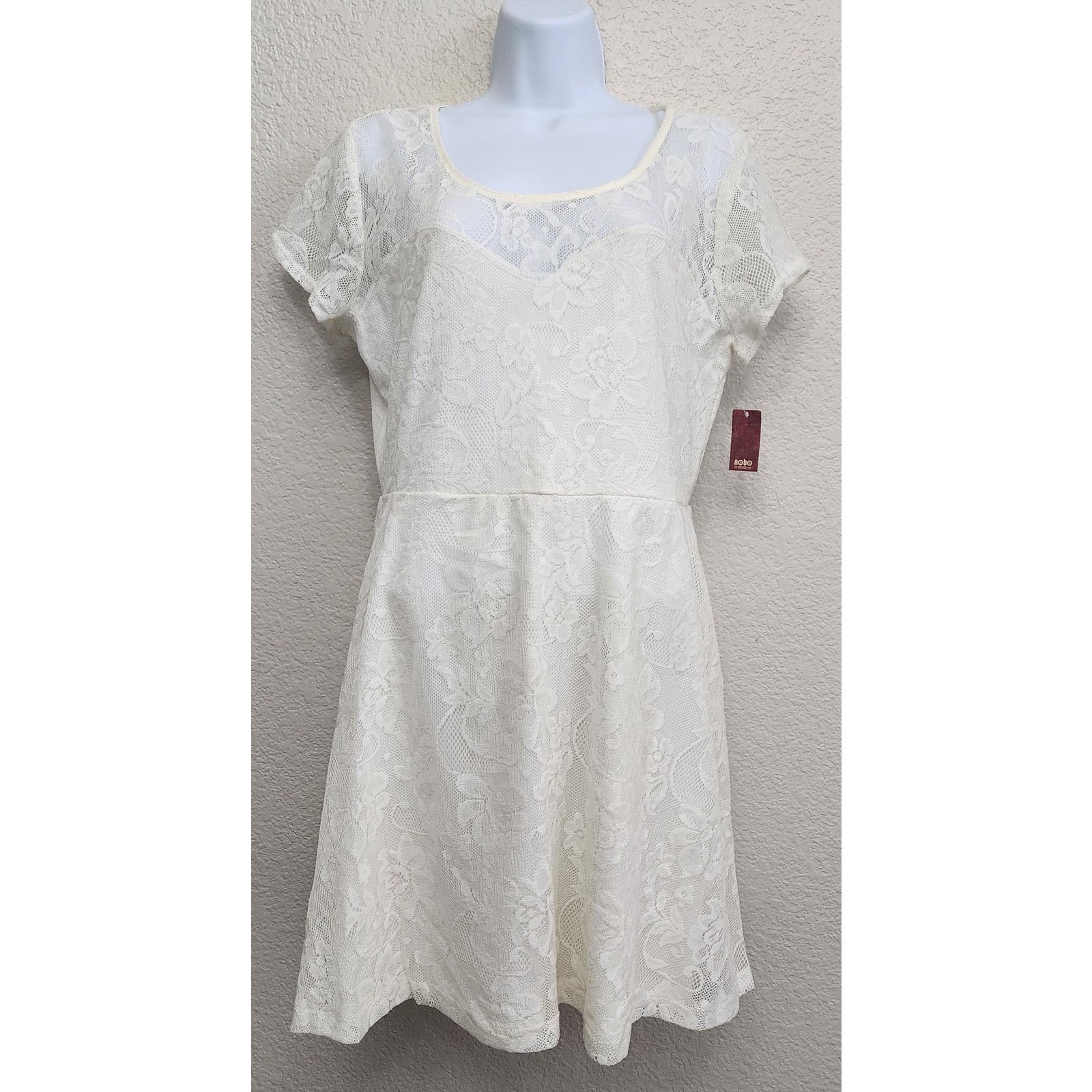 Other No boundaries Cream Lace Overlay Mini Dress XL 15 17 NWT Size XL / US 12-14 / IT 48-50 - 1 Thumbnail