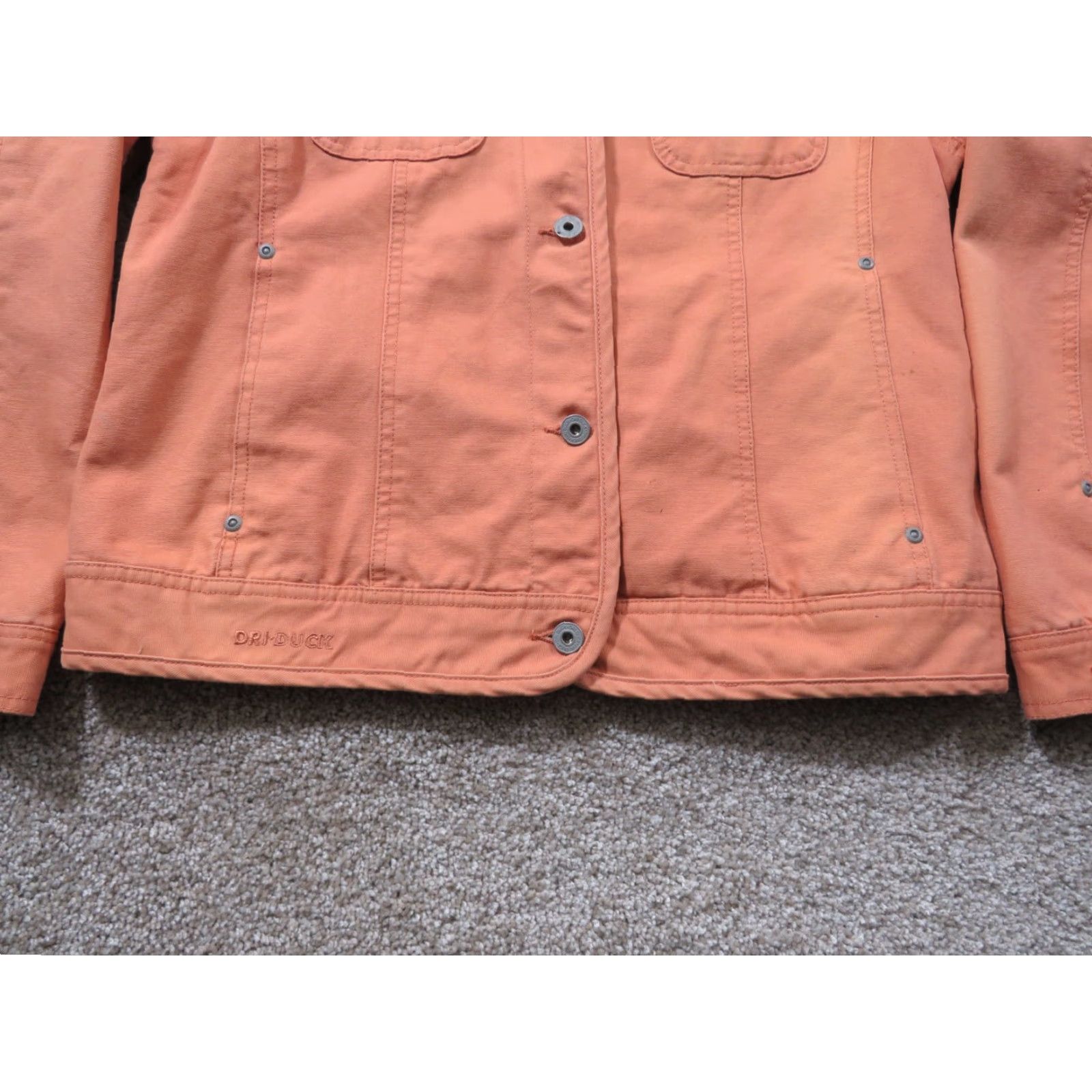 Vintage VINTAGE DRI DUCK For Her Jacket Women’s M Light Orange Canvas Button Front Casual Mid-Length 100% Cotton Lining 100% Cotton Size M / US 6-8 / IT 42-44 - 2 Thumbnail