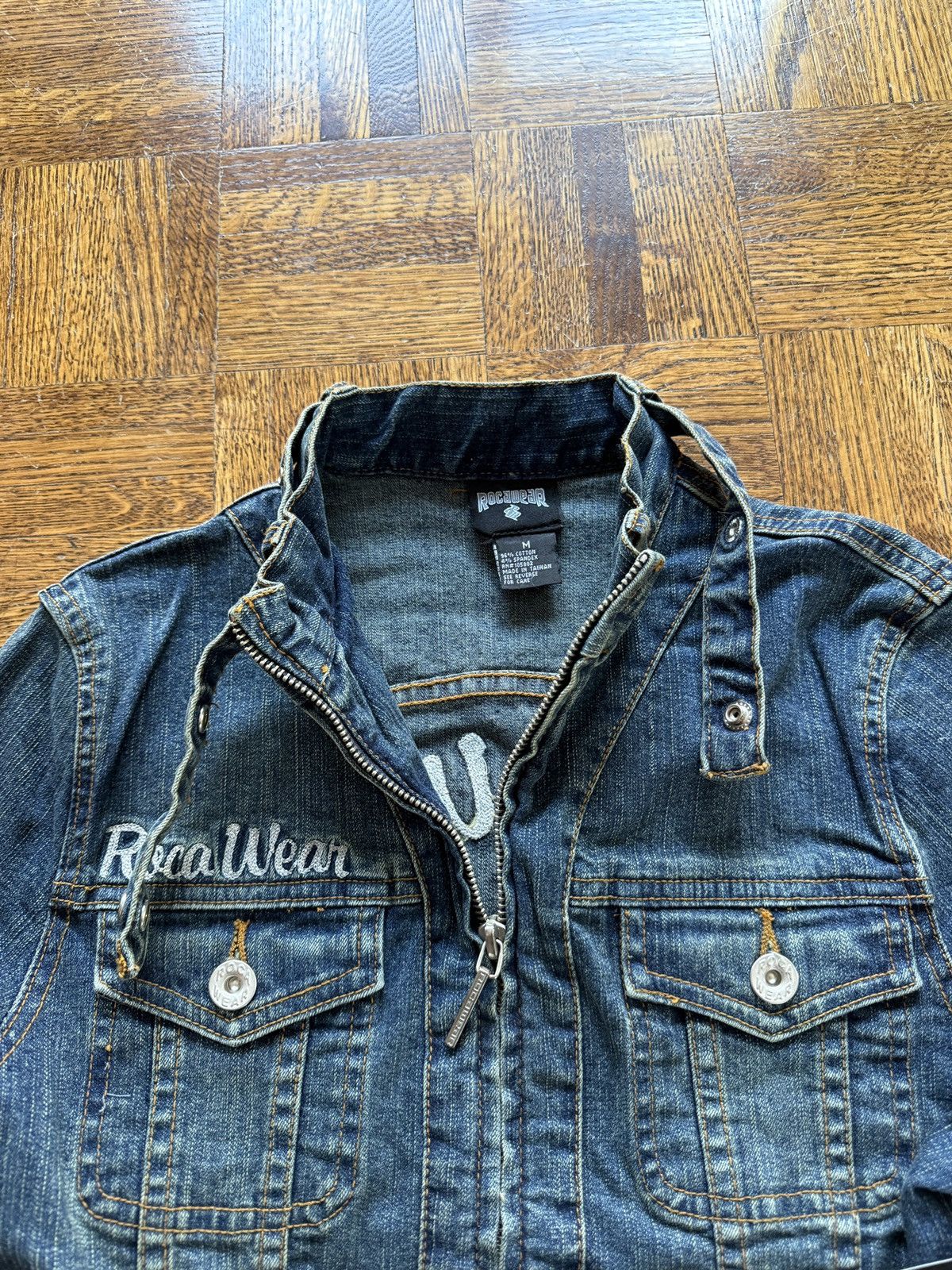 Rocawear NWT Vintage Rocawear Chain Stitched Denim Jean Jacket Size M / US 6-8 / IT 42-44 - 6 Thumbnail