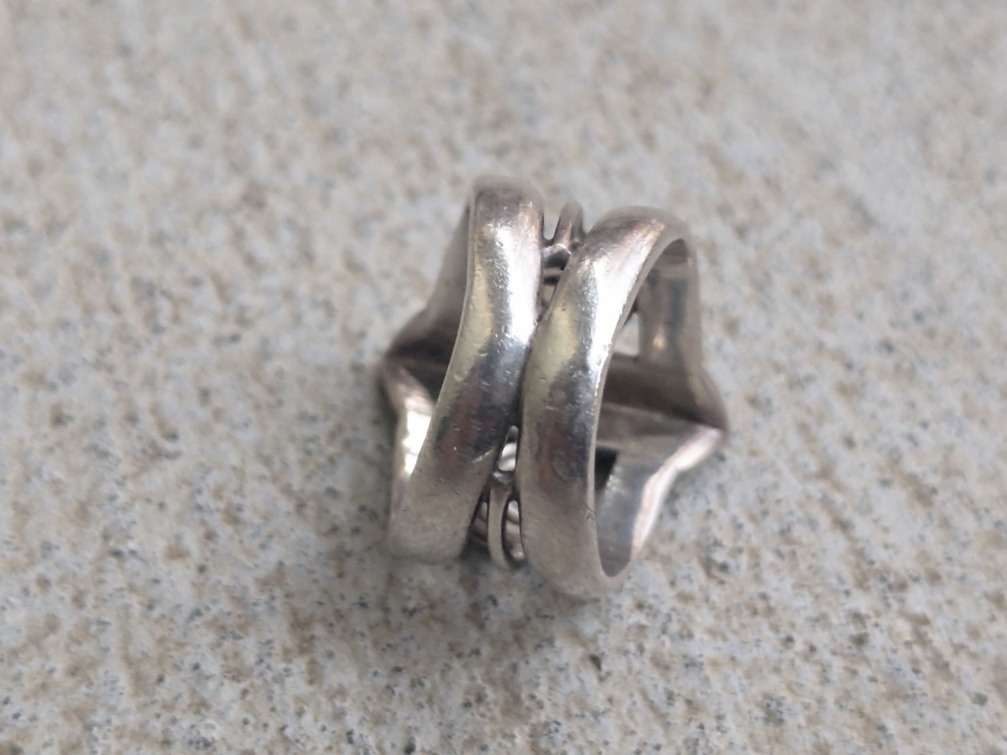 Vintage Vintage Sterling Silver Ring 8.75 Abstract Modern Avant Size ONE SIZE - 5 Thumbnail