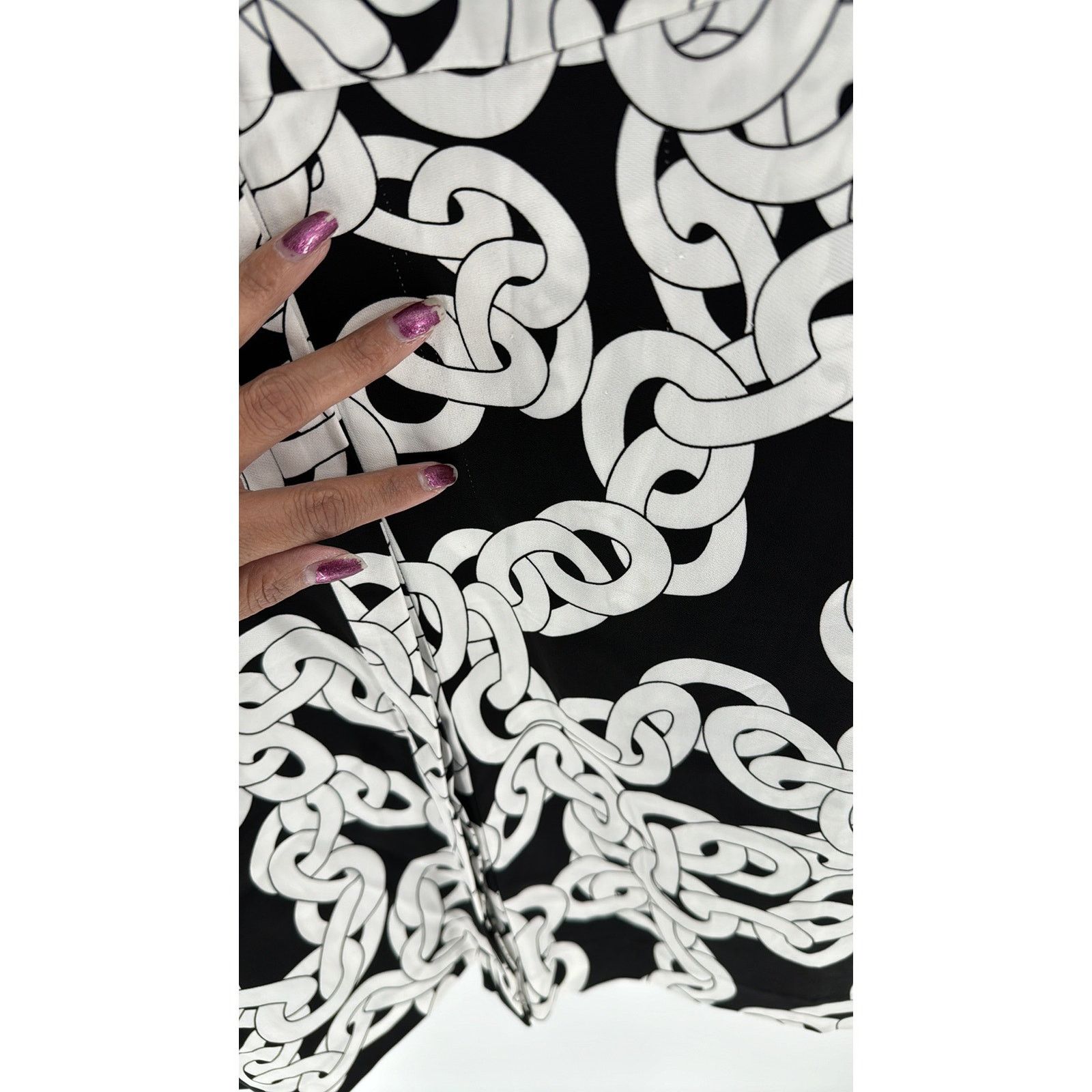Diane von Furstenberg Diane von Furstenberg Franca Crawling Chain Tie-Neck Dress Size M / US 6-8 / IT 42-44 - 7 Thumbnail