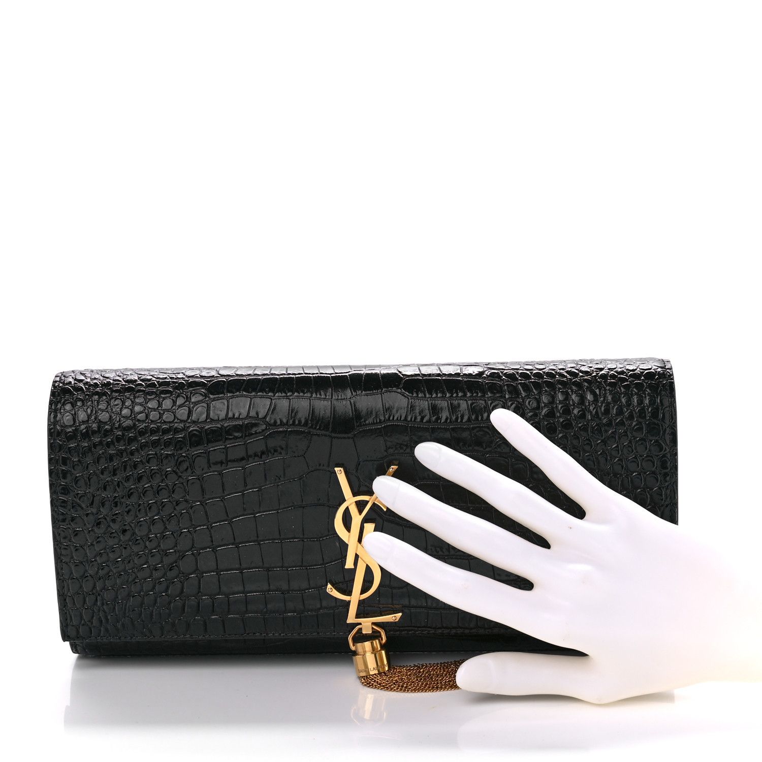 Saint Laurent Paris o1s1wg110125 326080 Size: OS / Kate Tassel Clutch in Black Size ONE SIZE - 11 Thumbnail