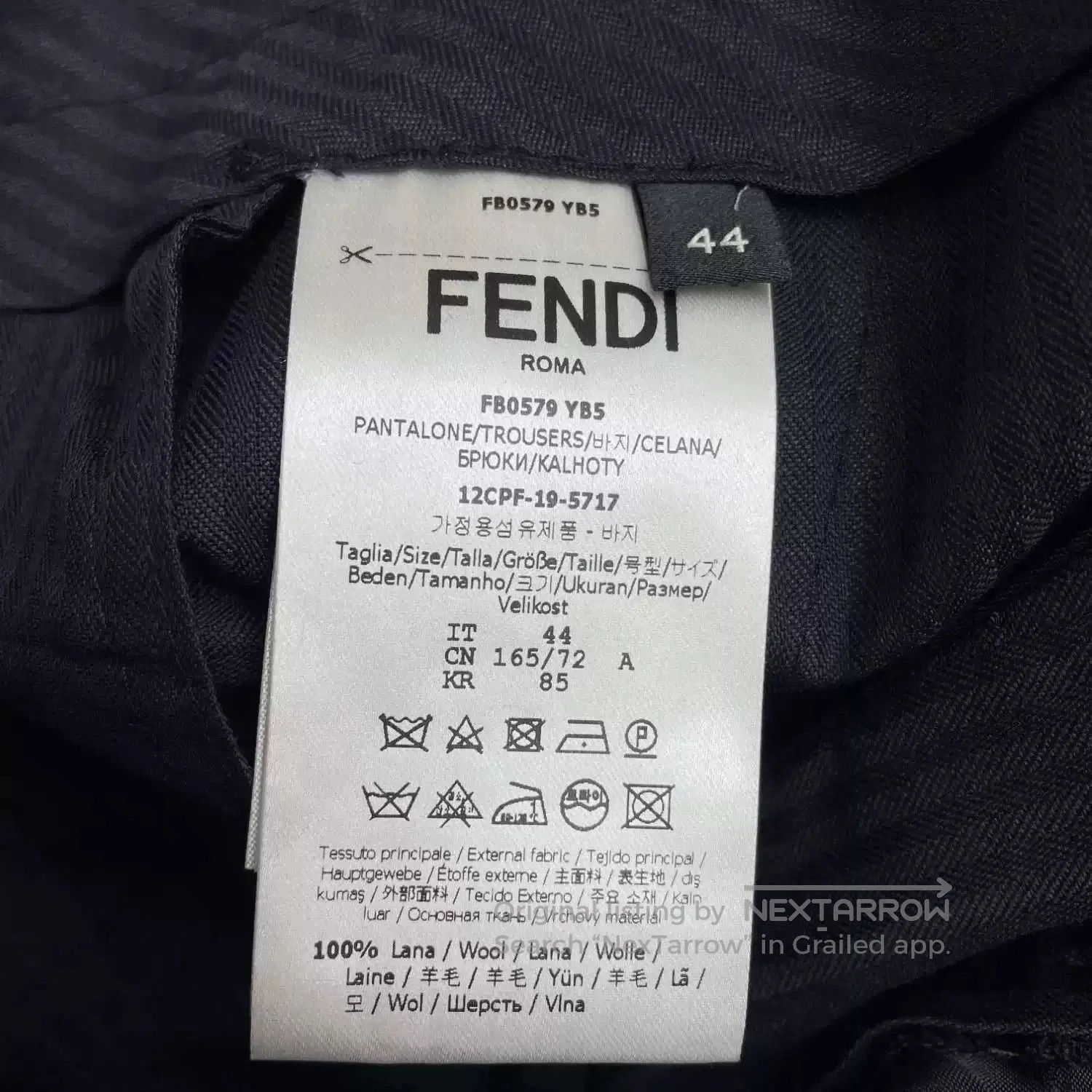 Fendi black wool trousers by Fendi, new condition. Size US 44 / EU 60 - 6 Thumbnail