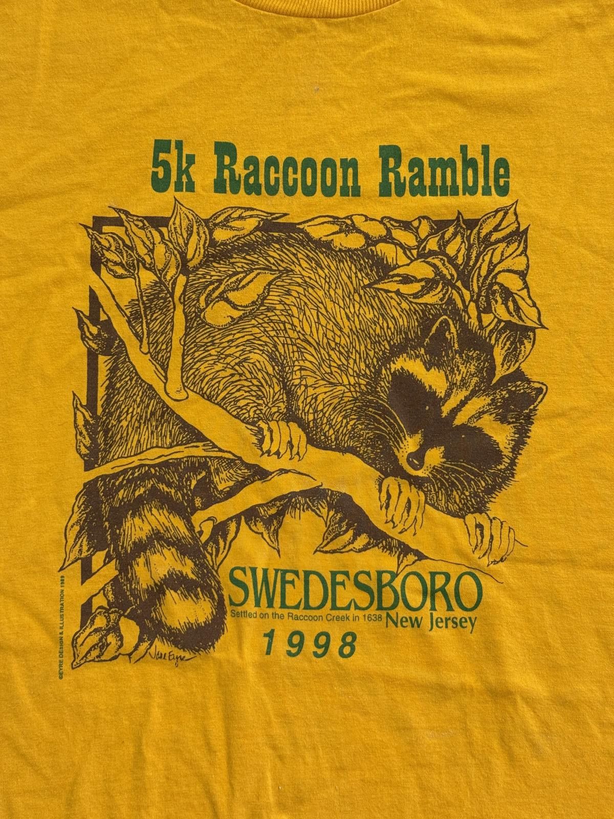 Jerzees Vintage Swedesboro NJ T-shirt 1998 5K Raccoon Ramble - L Size US L / EU 52-54 / 3 - 1 Thumbnail