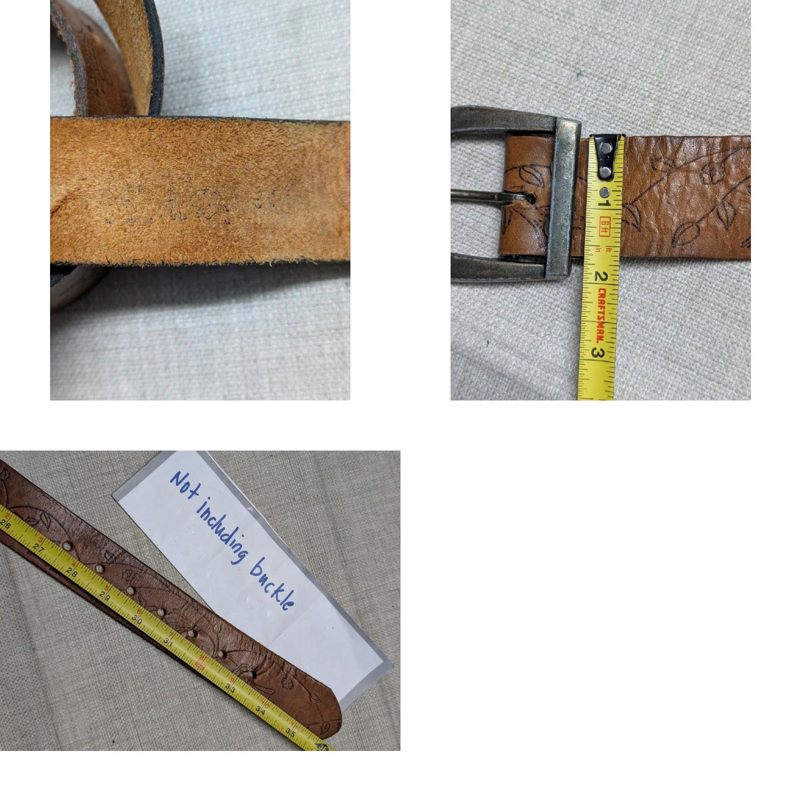 Vintage VINTAGE hippie western belt - 30 brown cowhide leather tooled belt Men Size 30 - 8 Thumbnail
