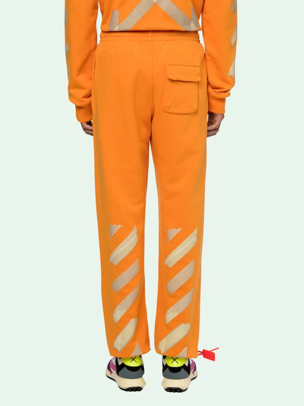 Off-White Orange Tape Diagonals Logo Sweatpants Size US 32 / EU 48 - 3 Thumbnail