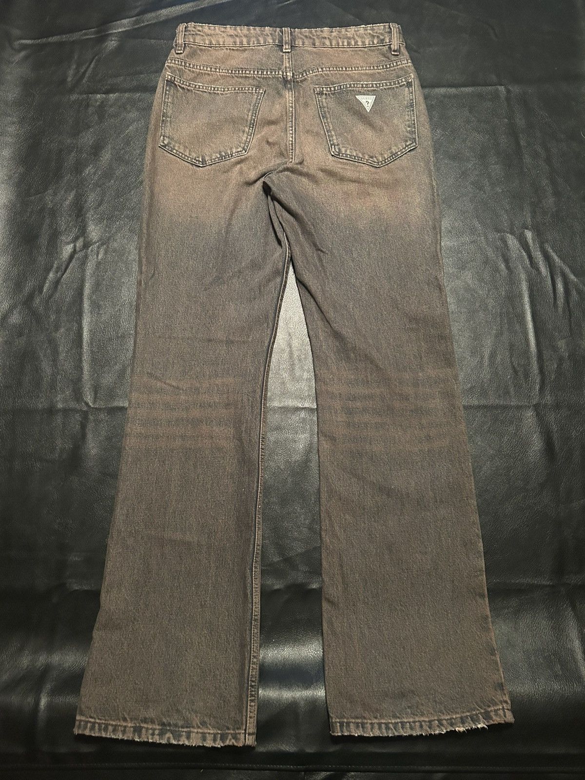 Guess 2022 Guess USA Nicolai Marciano Brown Tinted Flare Jeans Size US 31 - 2 Thumbnail