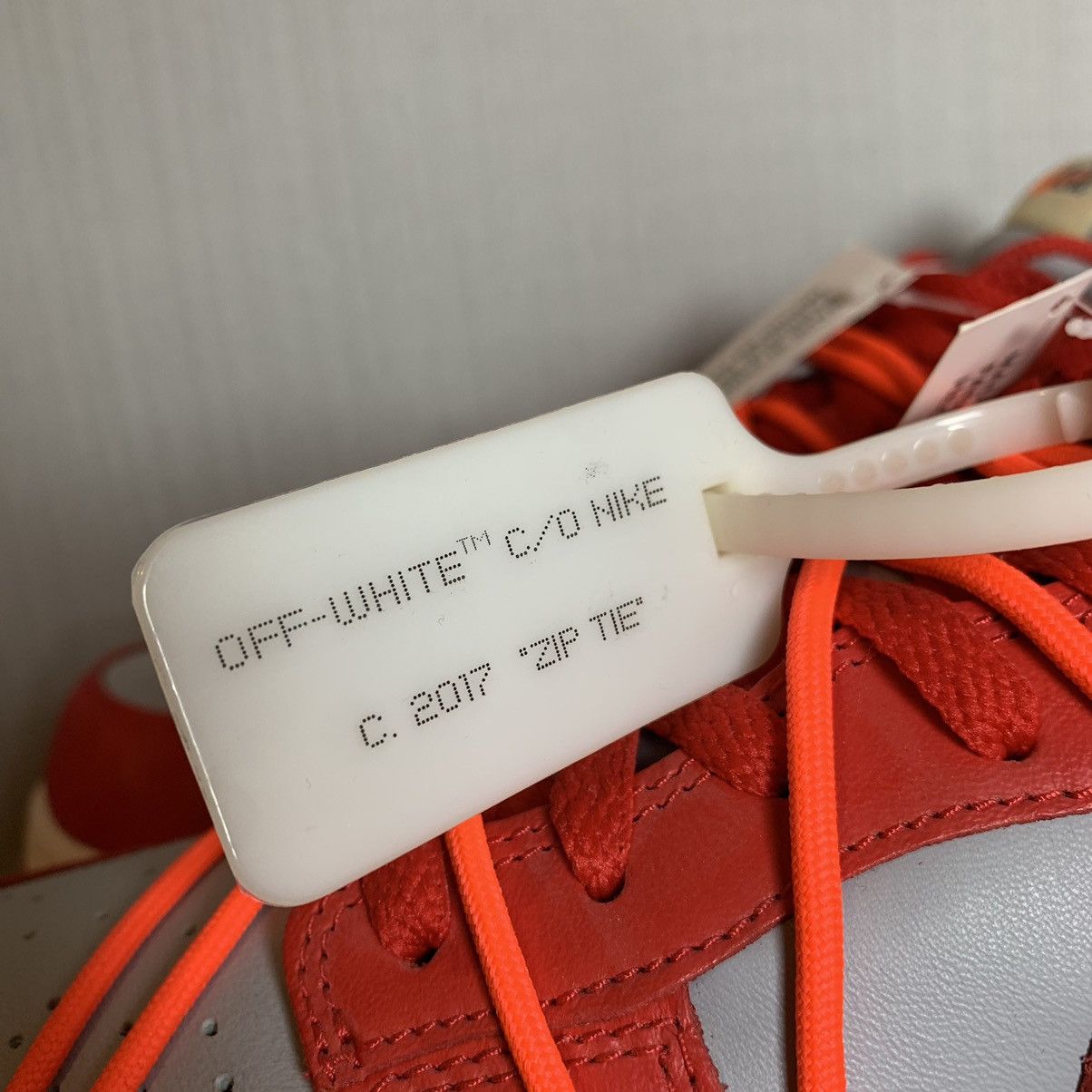 Nike × Off-White × Virgil Abloh Off-White Nike Dunk Low University Red Size US 12 / EU 45 - 23 Thumbnail