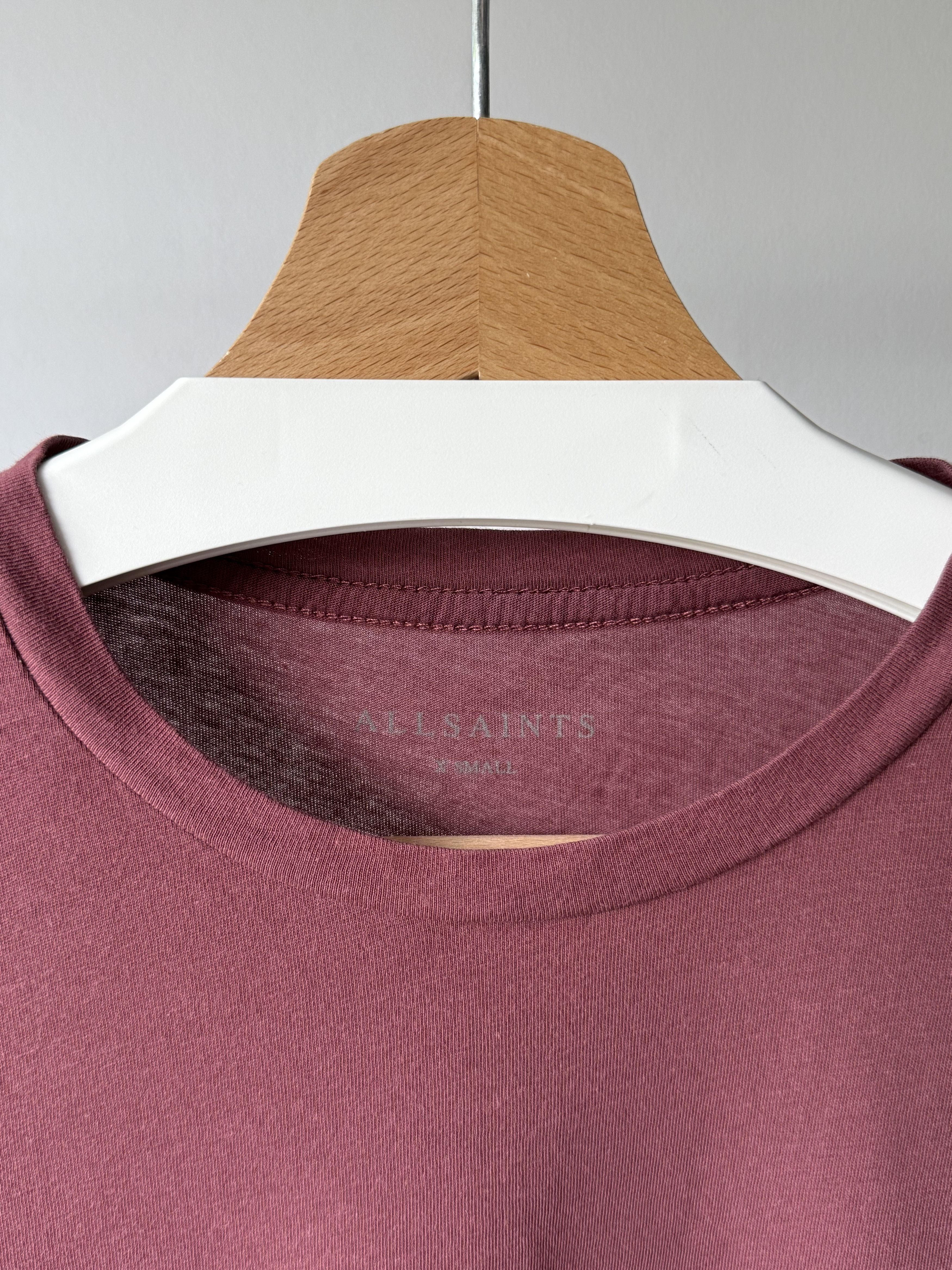 Allsaints Allsaints Tonic SS Crew Neck Burgundy Cotton Logo T-Shirt Size US XS / EU 42 / 0 - 12 Thumbnail