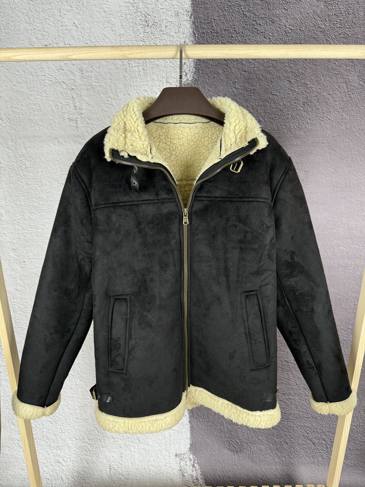 Japanese Brand Vintage Black Faux Leather Suede shearling jacket size L-XL Size US L / EU 52-54 / 3 - 2 Thumbnail