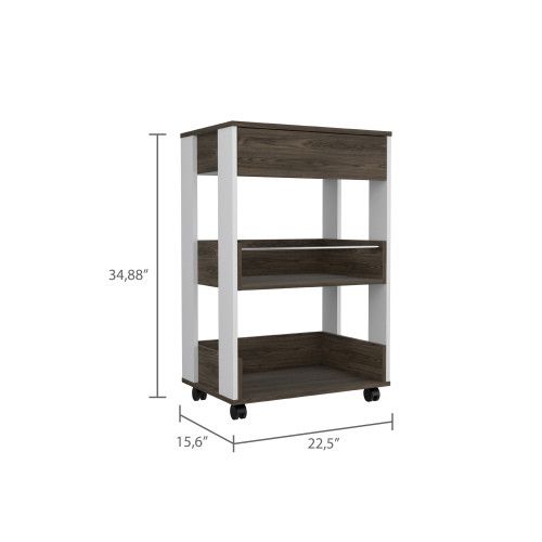 Designer × Homemade Kitchen Cart Coron with Drawer, Three-Tier Shelves and Caste Size US L / EU 52-54 / 3 - 6 Thumbnail