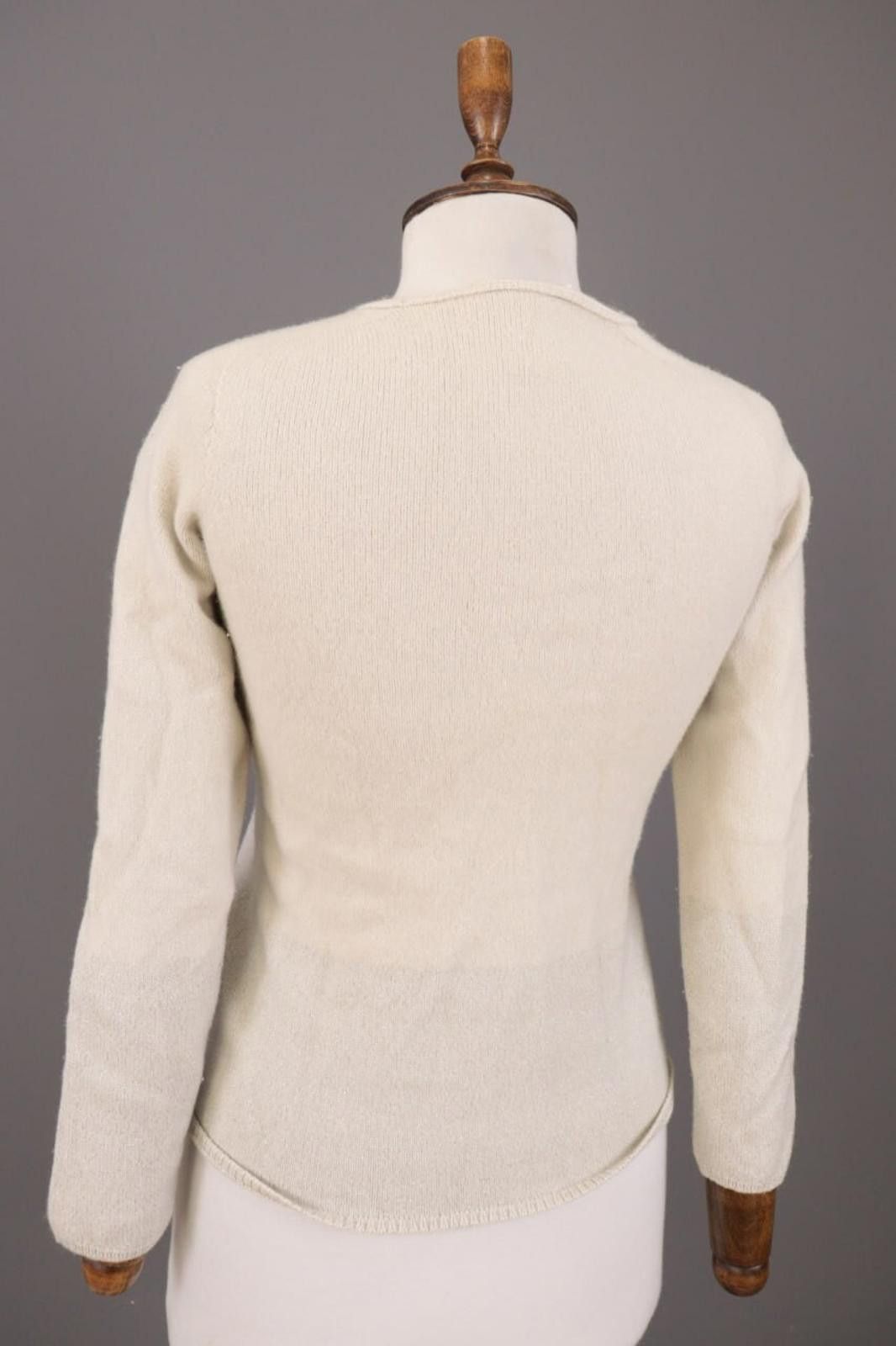 Designer Le Tricot Perugia Beige Wool Silk Knit Sweater Size M Size M / US 6-8 / IT 42-44 - 11 Thumbnail