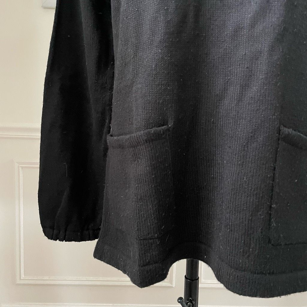 Vintage Vintage 70s Corliss Split Neck Tunic Sweater Black M L Size M / US 6-8 / IT 42-44 - 3 Thumbnail