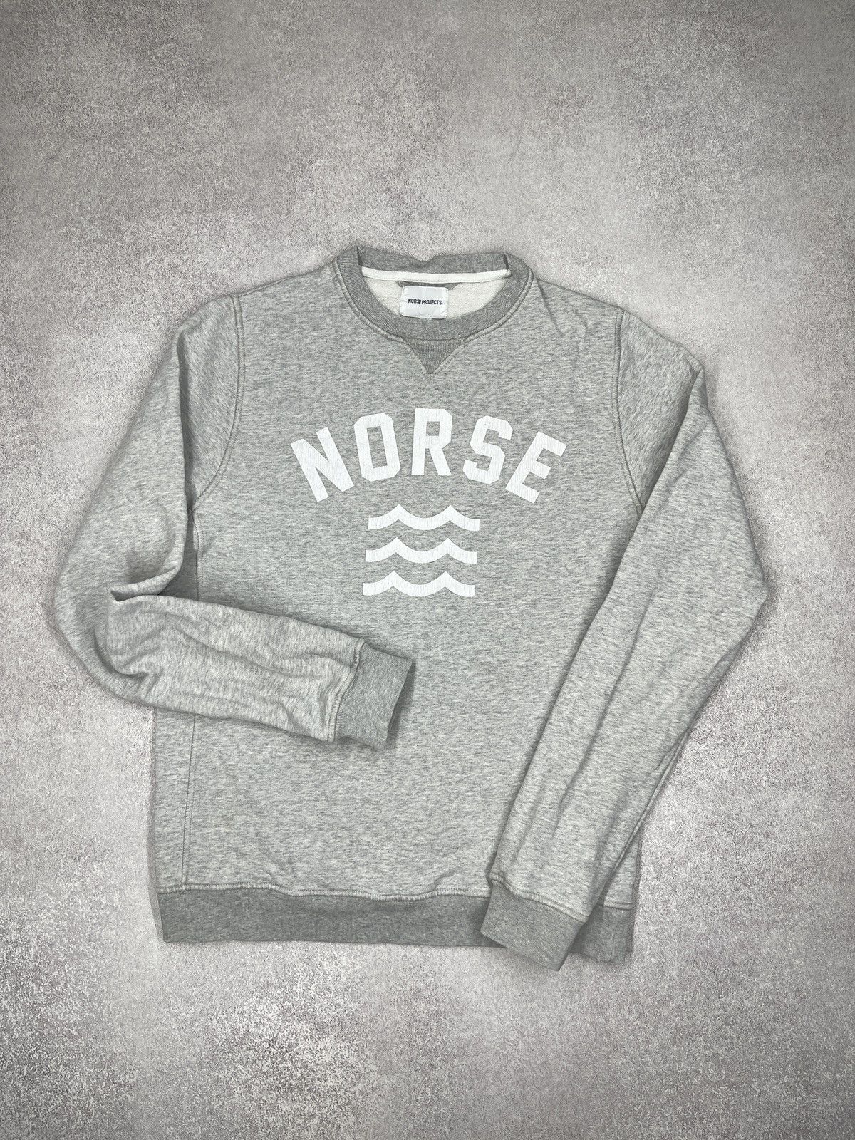 Norse Projects Mens Norse Projects Visby Sweatshirt Grey Big Logo Size US S / EU 44-46 / 1 - 2 Thumbnail