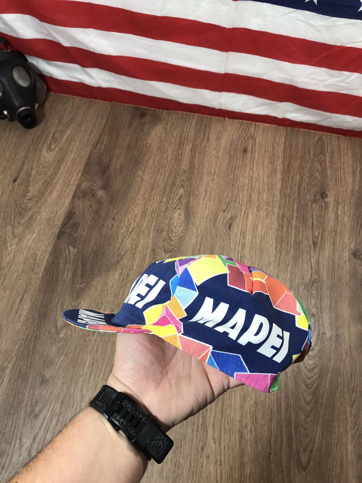 Vintage Vintage Mapei Quickstep Team Cycling Cap Made in Italy Size ONE SIZE - 2 Thumbnail