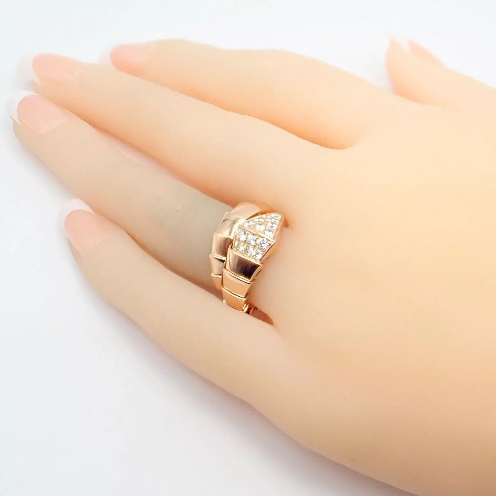 Bvlgari Bulgari Bvlgari Viper 18k Rose Gold Diamond Large Ring Size ONE SIZE - 6 Thumbnail