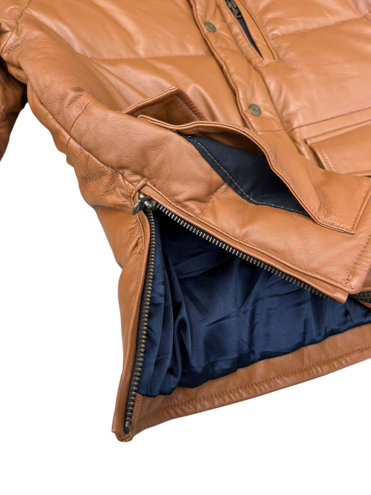 JACKROSE Jackrose Goatskin Leather Down Feather Puffer Jacket Size US M / EU 48-50 / 2 - 9 Thumbnail