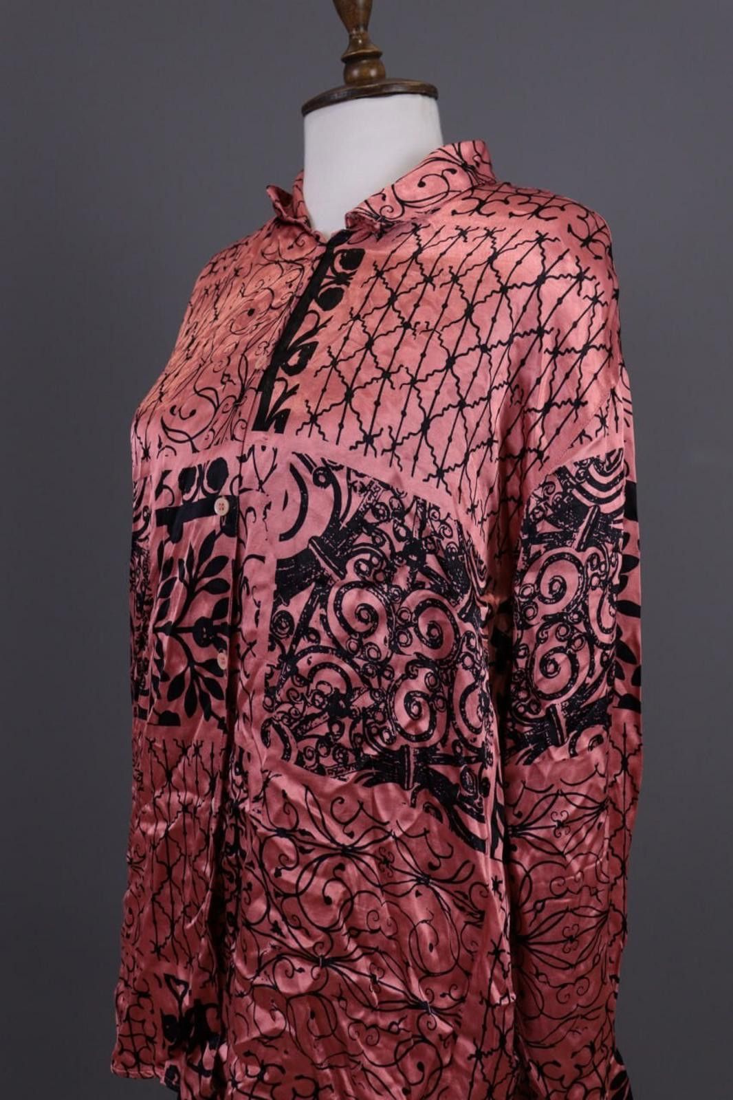 Christian Dior Monsieur Mondi Pink Viscose Long Sleeve Tunic Shirt Size 40 Size M / US 6-8 / IT 42-44 - 10 Thumbnail